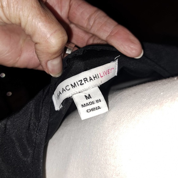 NIB- Isaac Mizrahi Live Black Quilted Lace Zip Jacket Rib Knit Trim -Medium - Picture 7 of 7